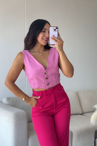Chaleco Adriana - Rosa